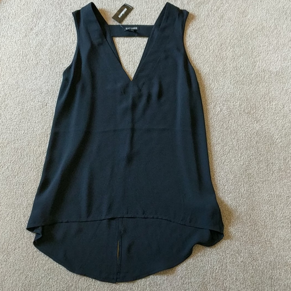 NWT Express black sheer blouse tank